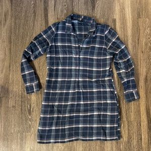 Patagonia Plaid Henley Long Sleeve Dress